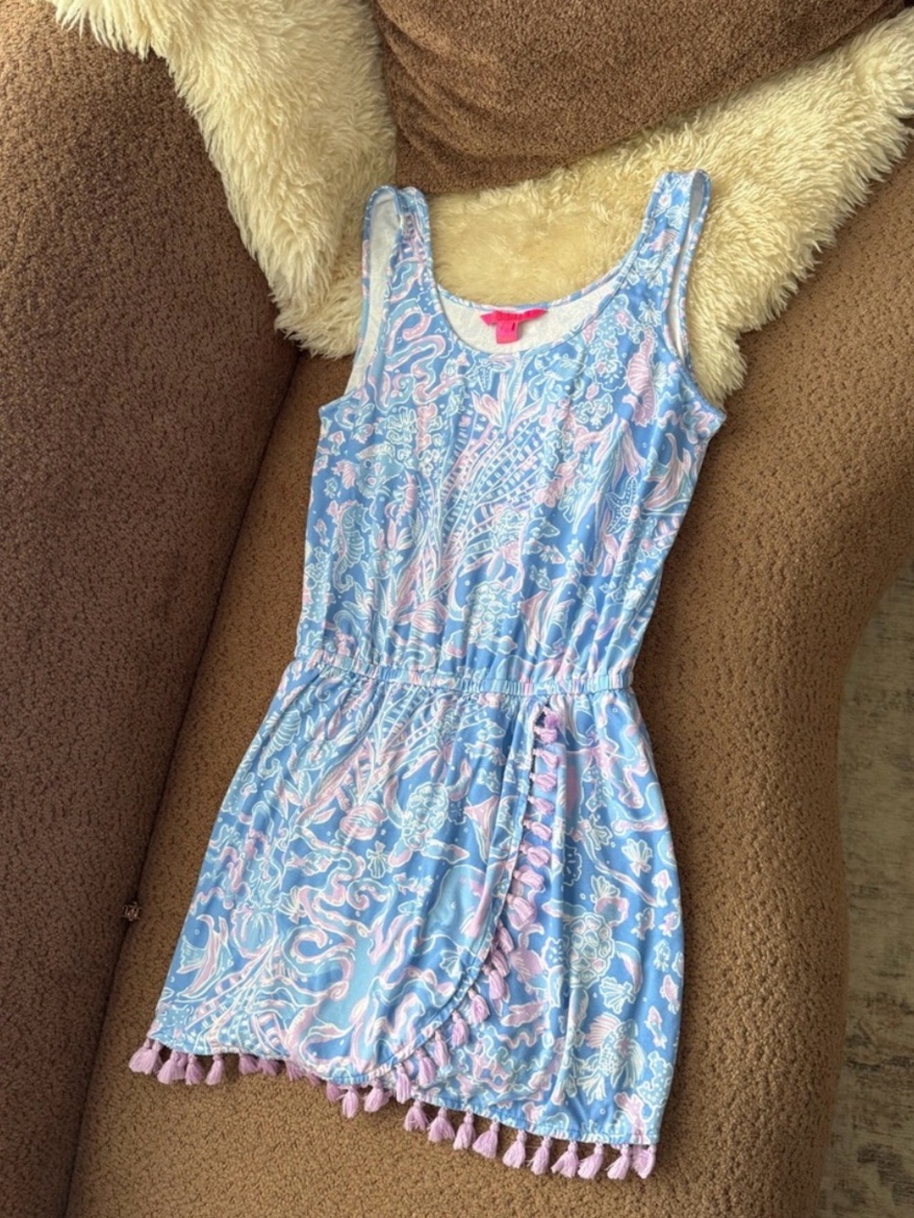 Lilly Pulitzer Jarrett Romper in Blue and Pink